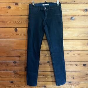 J Brand Glory Skinny Legging Jeans Blue Wax Coated Size 26